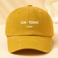 Unisex Fashion GIN TONIC MOOD Printed Baseball Cap Classic Vintage Washed Outdoor Lightweight Curved Brim Hat Trucker Cap Sui 1pc