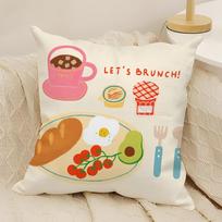 J-Jieun G-Grim Art Pillow Case Natural Linen Double-Sided Printing Sofa Home Decor Cushion Cover 30x30cm