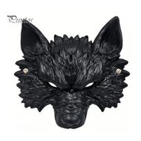 Comfortable Animal Costume Mask Halloween Wolf Mask, Embossed Werewolf Face for Cosplay Party, Realistic Three-Dimensional Adjustable Strap juoda