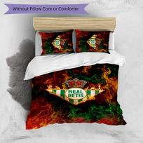 Real Betis Football Printed 3 Pieces Bedding Set, Comfortable Skin Friendly Bedroom Duvet Cover Set 135cm*200cm
