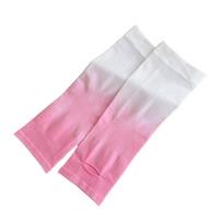 Polyester Ice Silk Arm Sleeves Spandex Finger Hole Gradient Color Sleeve Cool Elastic Sun Protection Arm Cover Cycling rožinė