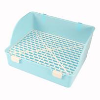Rectangular Rabbit Litter Tray Splash-Proof Pet Toilet Box Animal Potty Trainer  Pet Supplies mėlyna