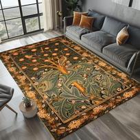 Gėlėtas Kilimas Kilimas Smėlio spalvos Žalias Vynuogės Raštas su Spalvingu Gėlių Dizainu Minkštas Grindų Kilimėlis Svetainei Namų Dekoras Kilimas 50X80CM