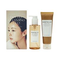 SKIN1004 Centella Double Cleansing 2Pcs Duo Set,200ml Light Cleansing Oil+125ml Calming Moisture Cleanser,Gentle Makeup Remover Facial Wash Kit ruda
