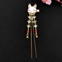 Girl Daily Hanfu Tassels Kimono Handwork Hair Clip Hairpin Rabbit Hair Accessories A