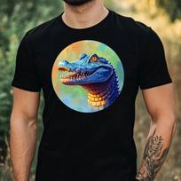 T-Shirt Herren Krokodil Portrait Motiv Baumwolle Größe XS bis 5XL XXL