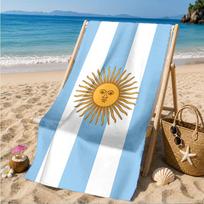 Argentina Flag Design Beach Towel, Quick-drying, Easy to Care for, Suitable for Both Fitness and Beach Vacations,Sports Essential 70cmx140cm(27x55inch)