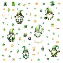 6Sheets Day Rub Transfers For Crafts, Gnome Rub Transfer Stickers Rub Decal For DIY Home Furniture Window Wood