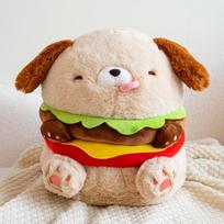Creative Dog Burger Plush Toy Stuffed Soft Plushies Hamburger Puppy Pillow Sofa Cushion Cute Room Decor Boy Girl Birthday Gift 23cm