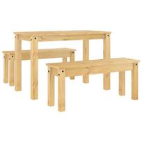 vidaXL Ensemble à manger PANAMA 3 pcs bois de pin massif