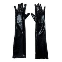 Skinny Long Gloves Hip Hop Etiquette Mittens Elastic Patent Leather Gloves  Girl juoda