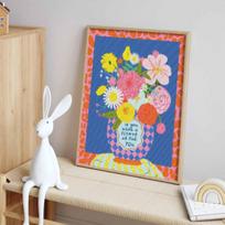 Diamond painting kit full diamond round mosaic colorful flower vase handmade home decoration gift Round 20x30cm