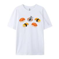 Japanese Sushi Rolls Kawaii Round Cute Anime Calico Cat Prevalent Unique Top TShirts Autumn Camisa Cotton S