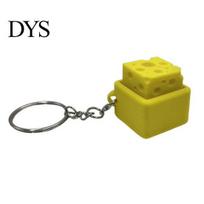 Portable Fingertip Toy 3D Printed Cheese Fidget Clicker, Mini Square Finger Pocket Sized Stress Relief Push Keychain, Gift for Students Office Workers 1pc