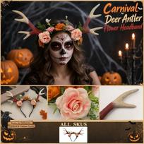 Flower Headband for Halloween and Masquerade Party Costume One Size ruda