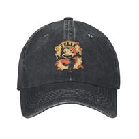 Felix The Cat Washed Baseball Cap  Classic Sun Trucker Hat Summer UnisexTeens Outdoor Sport Baseball Caps One Size