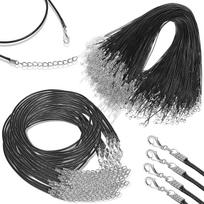 100Pieces Waxed Necklace Cord Bulk 1.5 mm Black Waxed Cotton Cord with Clasp Necklace String for Bracelets Black Necklace Cords Bulk Necklace Rope for 100pcs juoda