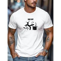 Men'S RAGE QUIT Graphic Summer Casual Short-Sleeve T-Shirt S balta