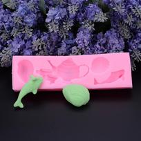Teapot/Shell/fish DIY Chocolate Rim Decoration Baking Tool Ocean Fondant Silicone Mold rožinė