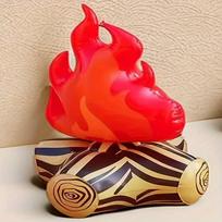 1/2 piece inflatable fake campfire camping props campfire party decoration campfire party decoration indoor camping artificial flame Pack of 1