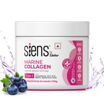 Siens By Dabur Hydrolyzed Marine Collagen Powder 100g For Women | Skin Radiance, Hydration & Elasticity | Blueberry Lavender Flavor