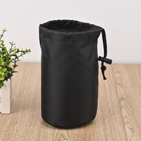 Lauko vėjui atsparios palapinės virvės laikymo krepšys - Patvarus raišteliu užtraukiamas maišelis, Oksfordo audinys/Nailonas/Poliesteris Black Grid 7x13 cm Round Base