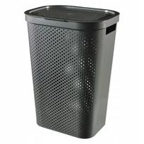 Plastikinis skalbinių krepšys Curver 60L, tamsiai pilkas