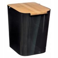 Vonios kambario šiukšliadėžė 5 l bambukinė, juoda, ECO