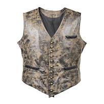 Men Waistcoat Steampunk V Neck Sleeveless Vintage Spring Vest for Daily Wear 3XL ruda