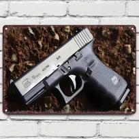 True Mans Toys Vintage Glock 9mm Metal Sign Iron Wall Decor for Home Office Bar Living Room Bedroom 20x30cm