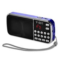 Y-501 FM radijas skaitmeninis palaiko TF kortelę USB AUX nešiojamas LED žibintuvėlis garso muzikos grotuvas garsiakalbis mobiliajam telefonui mėlyna