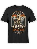 Wild Heart Husky Dog Tshirt Unisex S