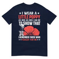Veterans Day Usa Memorial Lest We Forget Red Poppy Flower Tshirt S