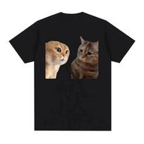 2026 Summer Funny Cute Cats Talking Meme Graphic TShirts Unisex Unisex Fashion Short Sleeve T Shirt Casual TShirt Unisexs Clothing M