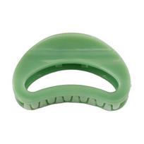 Arc Shape Hair Clip Strong Grip Claw, Jelly Color with Anti-Slip Non-slip Claw Teeth, Crescent-Shaped Openwork Accessory for Updo Ponytail Scratch žalia