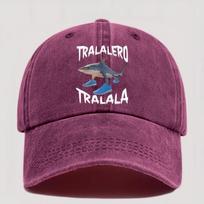 pc Tralalero Tralala Shark Letter Print Adjustable Retro Washable Baseball Cap Unisex Street Style Outdoor Sun Hat  Perfect G