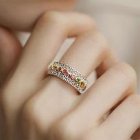 Ventfille   Silve Lace Retro Ring For Women Girl Gift Pink Zircon Hollowed Out Banquet Jewelry Dropshipping