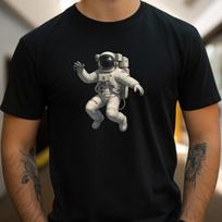 T-Shirt Herren Astronaut schwebt im Weltraum Motiv Baumwolle Größe S bis 5XL M