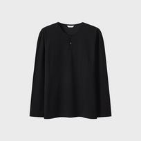 Top Ten Men'S) Coolment Ponte Henley Neck Long Sleeve T-Shirt_Msf2Ts1511 Bk/110