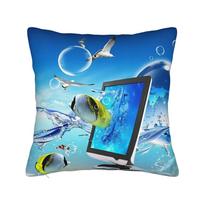 Swimming Frutiger Aero Fish Square Pillowcases Polyester Room  Cushion Cover Creative Decor Pillow Cover 40*40 40x40cm