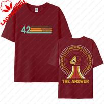 42 Life Universe Everything 2 Side Print TShirt Vintage Pyramid Hitchhikers Guide Galaxy Graphic T Shirts ShortSleeve Tees S