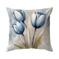Modern style feather tulip butterfly Cushions Pillowcase Polyester Cushion Cover Throw Pillow Home Sofa Decoration Pillowcover 45x45cm