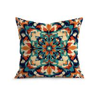 Home Decor Colorful Floral and Mandala Printed Pillow Covers Pattern Cushion Cover Suitable for Sofa Bedroom Car Pillow Cover 40x40cm