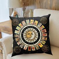 Mandala Tarot Card Double-sided Printed pillow cover Short plush Suitable living rooms bedrooms sofas throw cushion cover 35x35cm