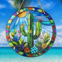 Acrylic Suncatcher Window Garden Colorful Hanging Sun Catcher Rainbow Indoor Window Decoration for Living Room Bedroom Summer Home Balcony Ornaments 15*15cm