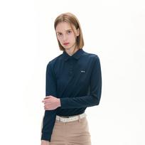 Louis Castel Women'S Collared Logo Contrast Solid Long Sleeve T-Shirt See Notation/090