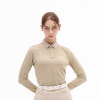 Louis Castel Women'S Logo Point Solid Long Sleeve T-Shirt See Notation/090