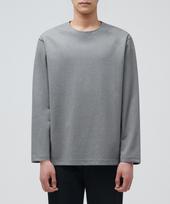 Musinsa Standard Ponte Crew Neck Long Sleeve T-Shirt [Melange Gray] Melange Gray/S