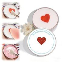 Silicone Makeup Brush Cleaning Pad with Soap – Solid 100g Shampoo Soap Brush Cleanser with Silicone Cleaning Mat, for Cleaning Makeup Sponges Brushes