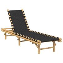 vidaXL Transat en bambou avec sangles tissées noires 55 x 200 x 30 cm